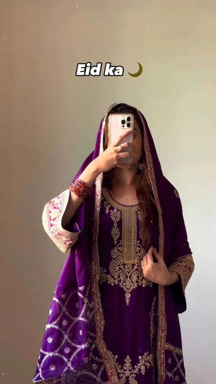 Vardan Ethnic Qrc 260 Chinon Silk Wholesale Pakistani Party Wear Salwar Suit — Wholesale Salwar Suits, MPA wholesale from Surat - Gallery Image 2